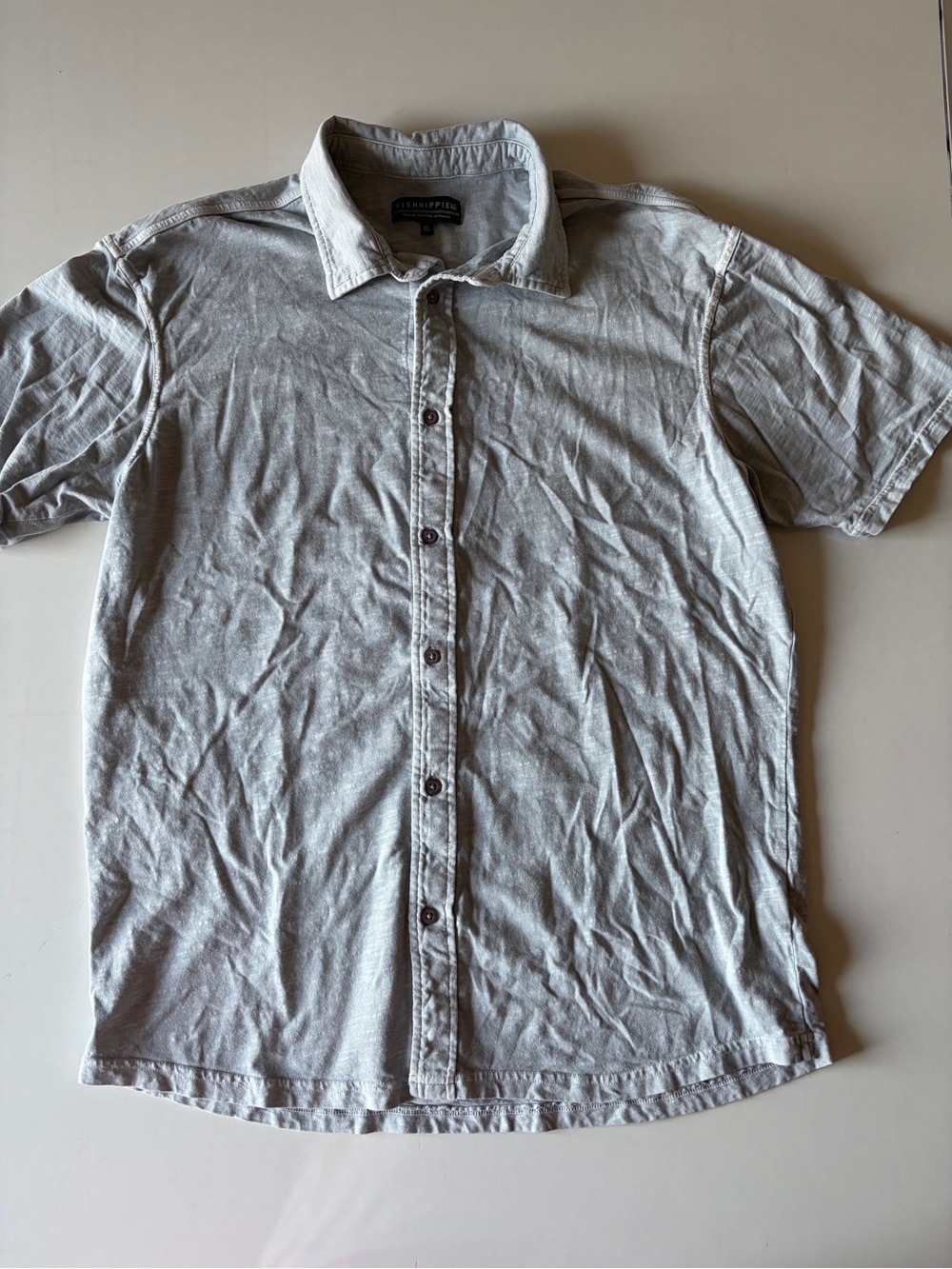 Fish hippie blue gray men’s XL polo shirt cotton business casual top golf